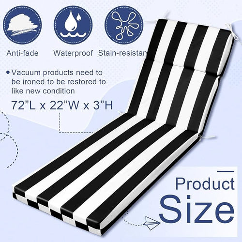 1 Pcs Indoor Outdoor Chaise Lounge Cushions Sponge Bench Outdoor Furniture - Image 2