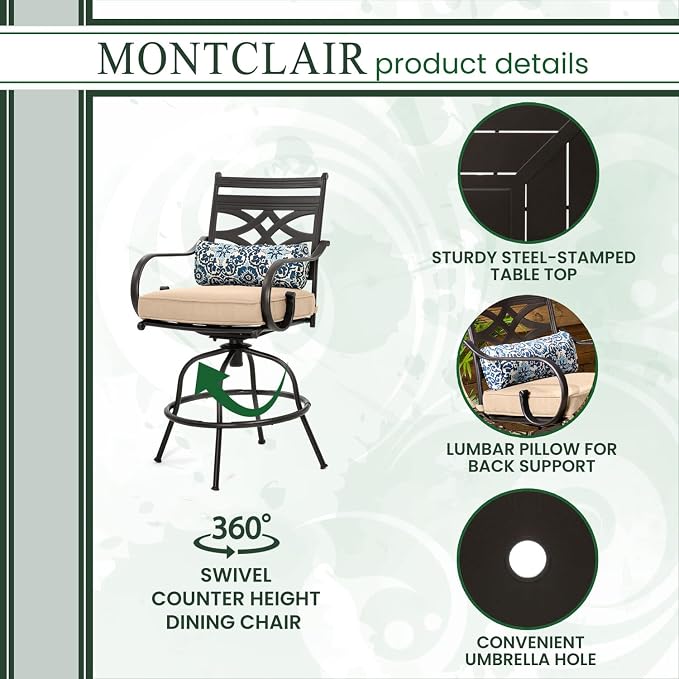 Hanover Montclair 3-Piece Outdoor High-Dining Set - Image 6
