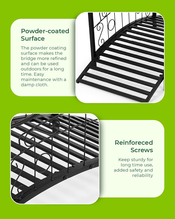 Outvita Metal Garden Bridge for Outdoor, Elegant Decorative Bridge - Image 4