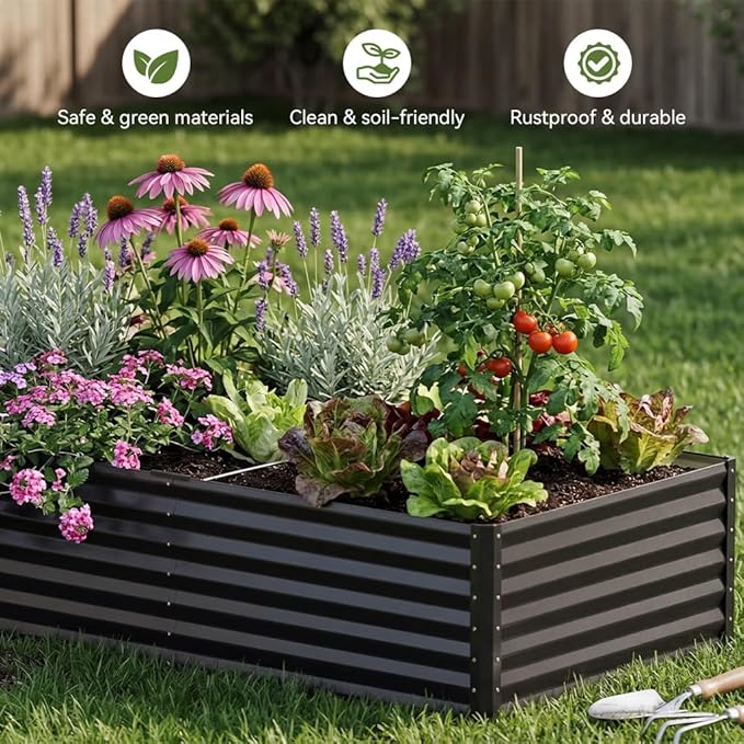 COMHOMA Galvanized Raised Garden Bed, Large Metal Planter Box - Image 5