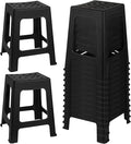 TURSTIN 12 Pack Plastic Stools 16.9 Inch Black Nesting Stools Portable Backless by TURSTIN