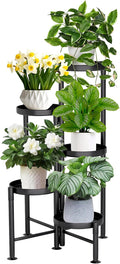 5 Tier Plant Stand Indoor, Metal Corner Plant Shelf Outdoor, Foldable Tall by KISENG
