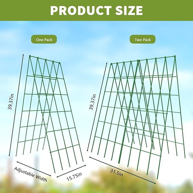 Cucumber Trellis 2 Pack, Foldable A-Frame Garden Trellis - Image 5