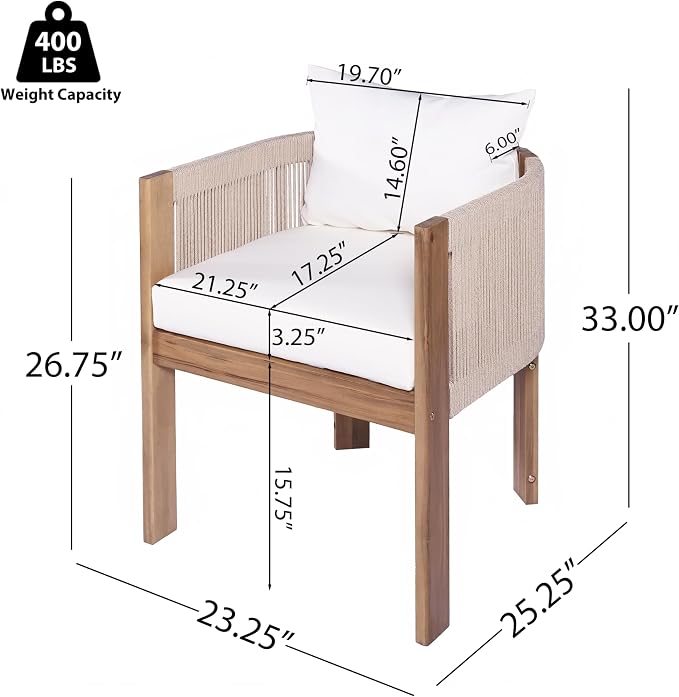 Christopher Knight Home Kclent Patio Acacia Wood Dining Set - Image 7