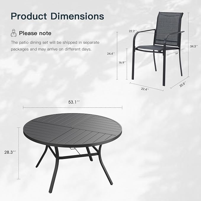 VICLLAX 9 Pieces Patio Outdoor Dining Set - Image 2