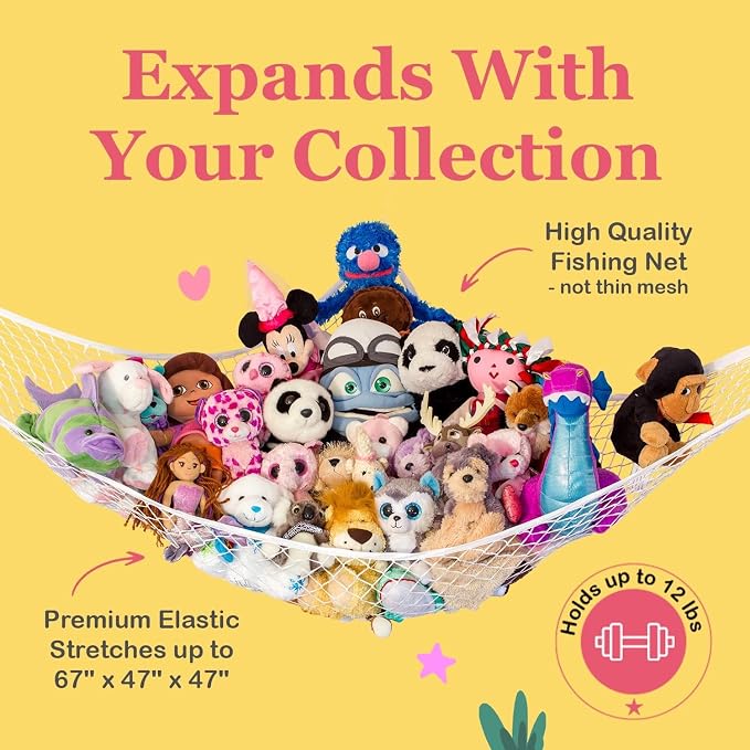 Lilly's Love Stuffed Animal Hammock | Corner Hanging Organizer, Toy Storage - Image 3