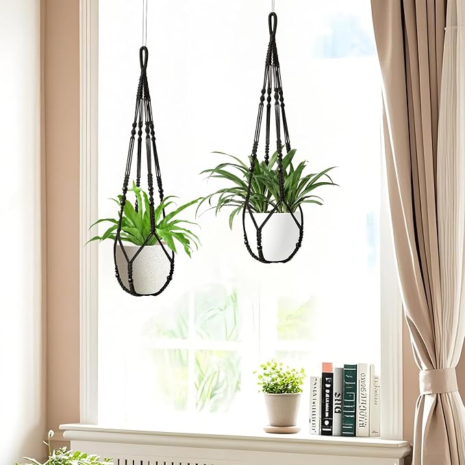 Macrame Plant Hanger Indoor Set of 4 - Image 3