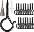 36 PCS Q-Hanger Hooks with Safety Buckle, Windproof Screw Hooks by FSAH