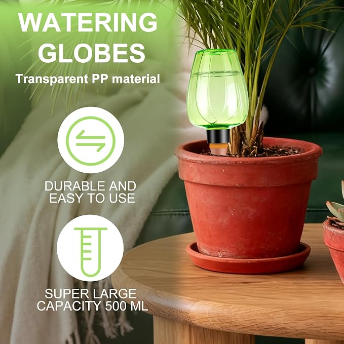 8 Pcs Plant Watering Globes Self Watering Planter Insert Plants Top Fill Water - Image 5