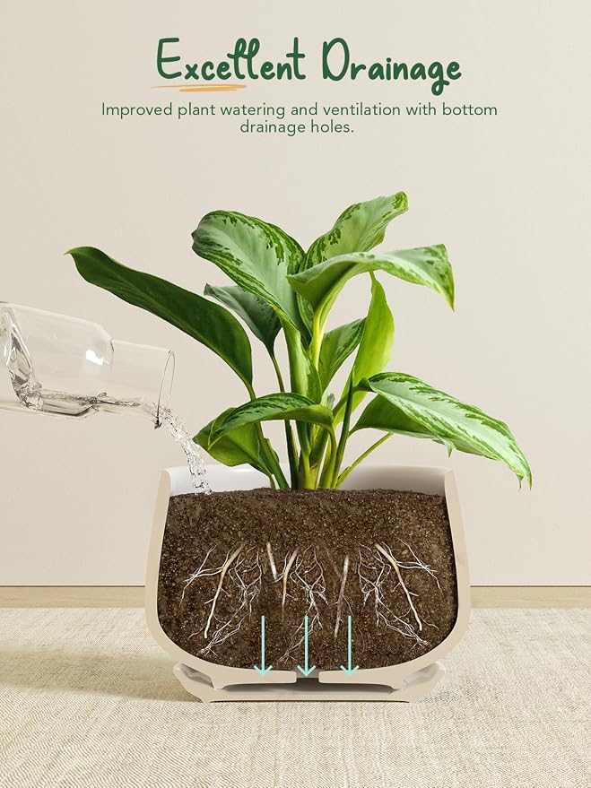 LE TAUCI Ceramic Plant Pots, 4.1+5.1+6.5 inch, Planters - Image 4
