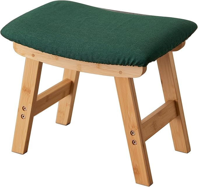 Foot Stool, Bamboo Small Sofa Foot Rest Under Desk, Extra Seating - Image 7