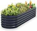 Kesfitt Raised Garden Bed, Metal Galvanized Steel Oval Garden Bed 8x2x1.5 ft by Kesfitt