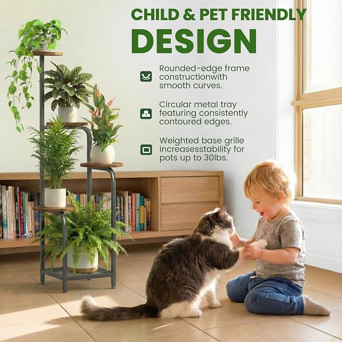 TOSKING 5 Tier Metal Plant Stand Indoor 48''H Tall, Heavy Duty Plant Shelf - Image 7