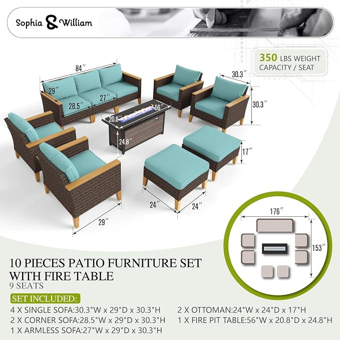 Sophia & William Patio Furniture Set - Image 7