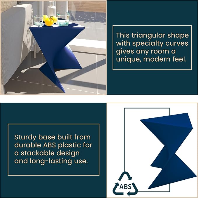 LeisureMod 15.75" Navy Blue Stackable Side Table - Image 5