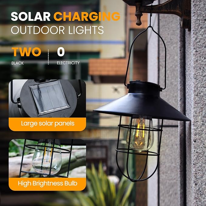 2 Pack ‌Solar Lanterns Outdoor Waterproof Ideal as Gifts - Image 3