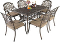 VINGLI 7 Pieces Outdoor Dining Set, Cast Aluminium All-Weather Patio Dining Set by VINGLI