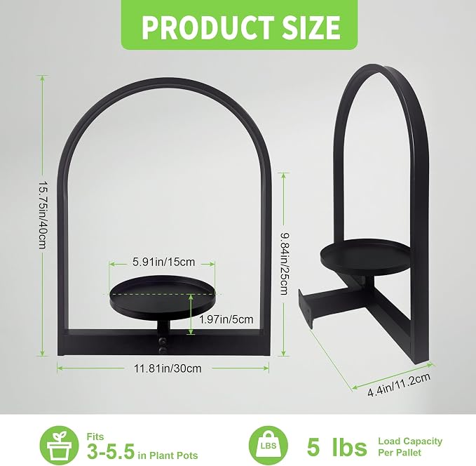 2 Pack Plant Stand Indoor Outdoor Hanging Planters - Image 4
