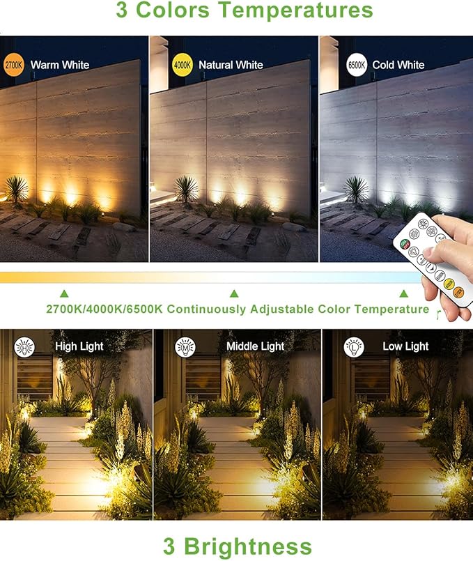 CLY 6 in 1 Solar Spotlights Landscape Outdoor Garden, Solar Spotlights IP66 - Image 3