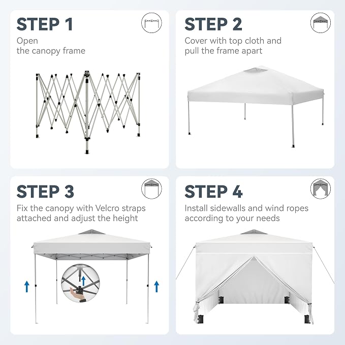 PHI VILLA 10x10 Pop Up Canopy Tent - Image 9