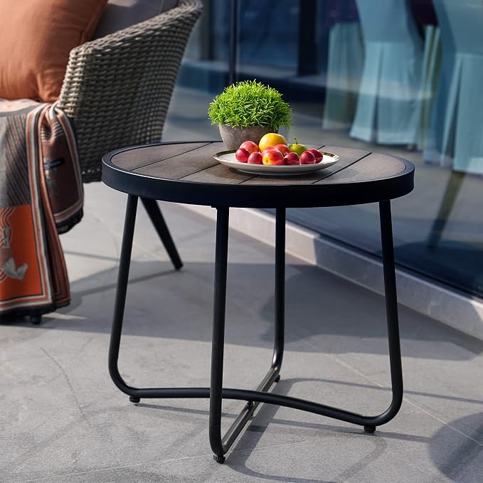 Grand patio Outdoor Side Table, Round End Table - Image 8