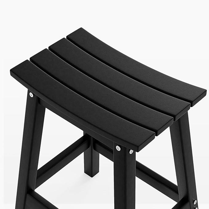 VINGLI 24 Inch Outdoor Bar Stools Set of 4, HDPE Weather Resistance Counter - Image 5