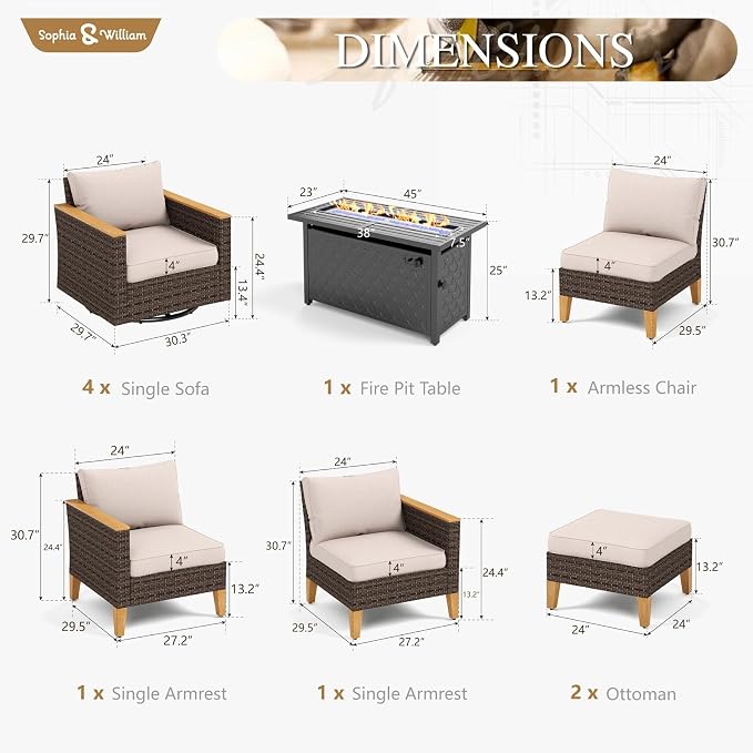 Sophia & William Patio Furniture Set - Image 7