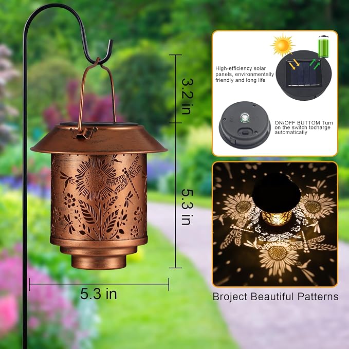 Solar Lantern Outdoor Hanging Sunflower Lights Gifts - Image 4