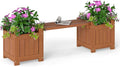 HAPPYGRILL Outdoor Bench with 2 Raised Garden Beds, 2-in-1 Outdoor Planter Box by HAPPYGRILL