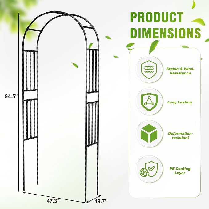 Garden Arbor - PE Garden Arch Trellis - Image 7