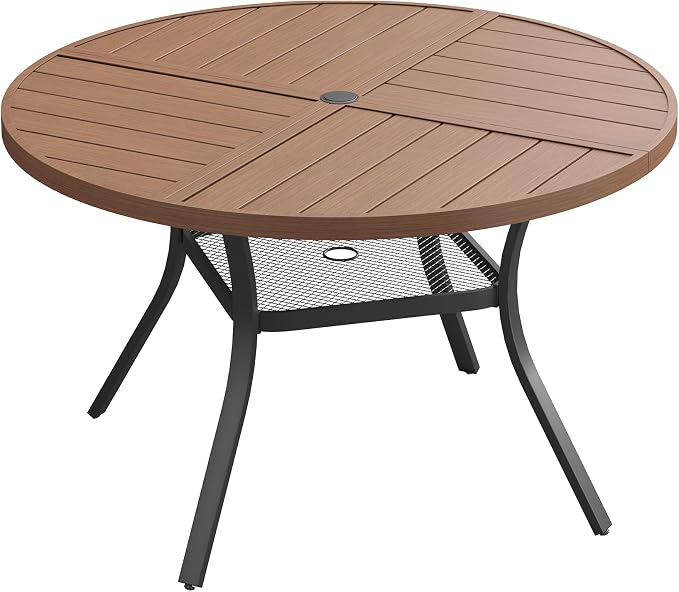VICLLAX 40.6" Round Outdoor Table, Patio Dining Table by HOME