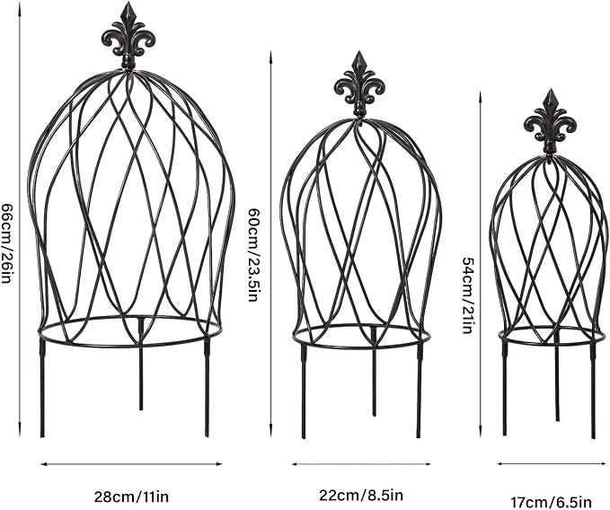 3PCS Metal Obelisk Trellis Set for Climbing Plants - Image 2