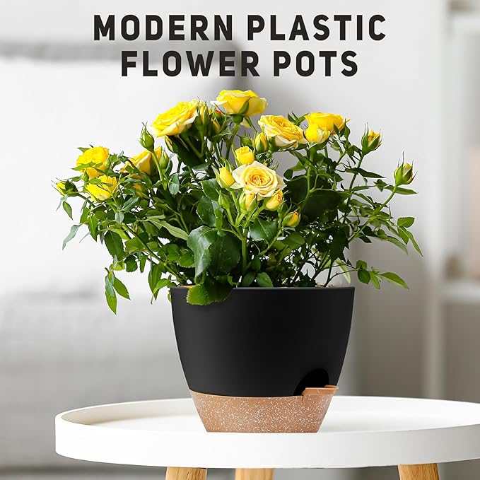 12 inch Large Self Watering Plant Pots, Flower Pots Planters - Image 7