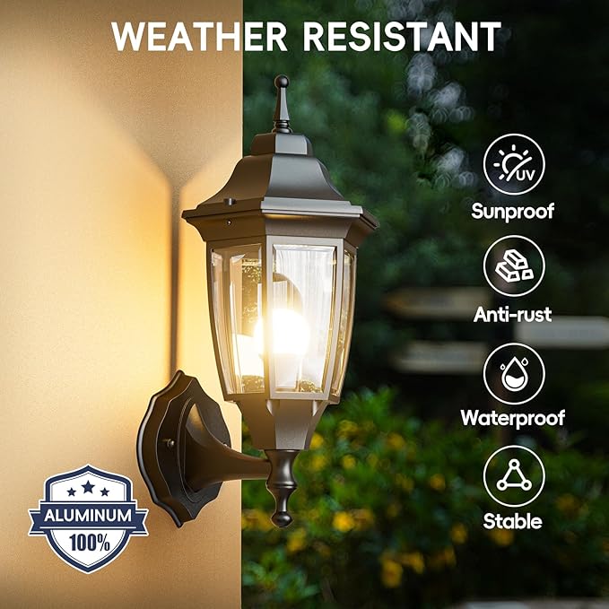 EMART Outdoor Front Porch Light, Exterior Anti-Corrosion, Waterproof Aluminum & - Image 2