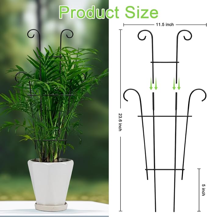 4P Plant Trellis for Potted Plants, Larger 23in Garden Trellis for Climbing - Image 2
