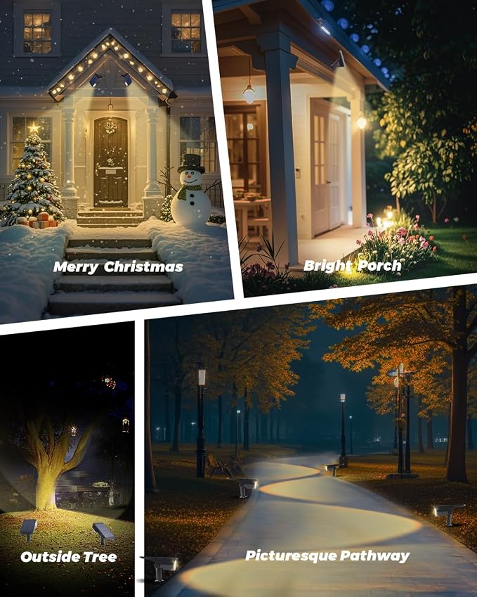 6 Pack Solar Powered Outdoor Spot Lights Outside Waterproof 20 LEDs Landscape - Image 8