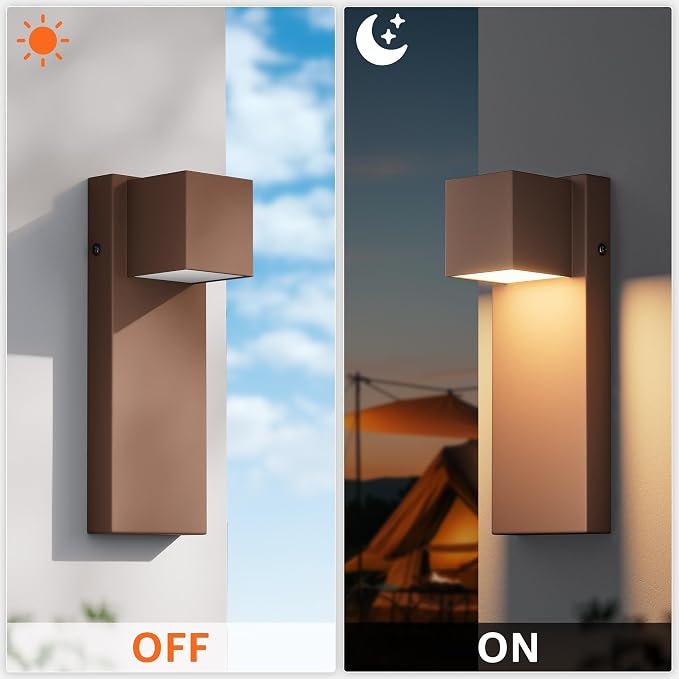 2 Pack 13" Modern Outdoor Led Wall Light, 16W 3000K 1200Lumen Porch & Patio - Image 9