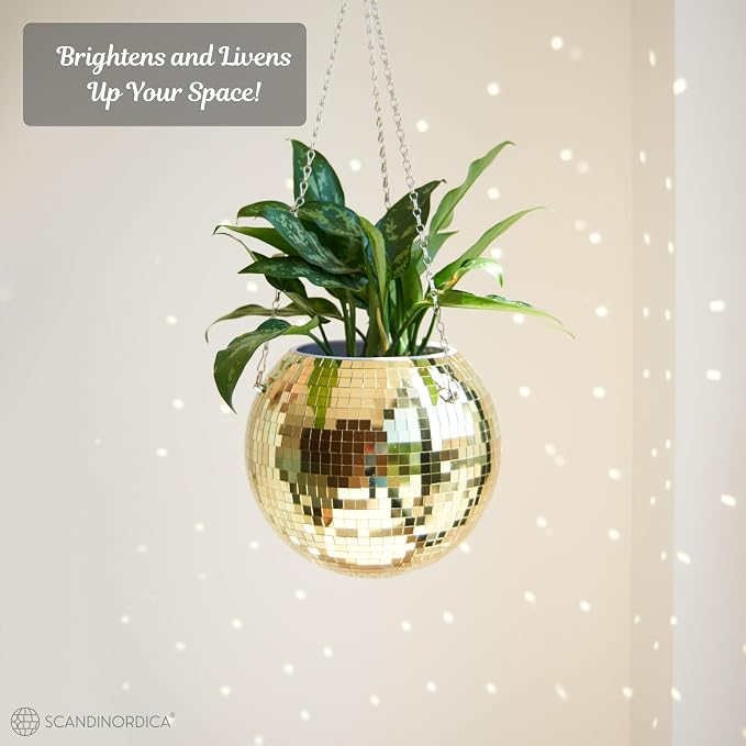 SCANDINORDICA Disco Ball Planter – Value Package: Mirror Disco Planter - Image 4