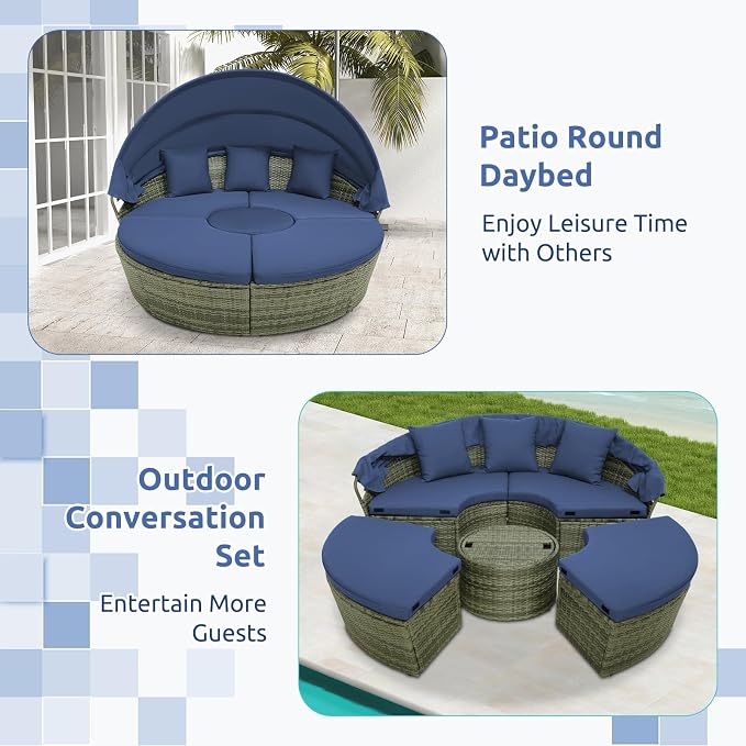 Tangkula Outdoor Round Daybed - Image 8