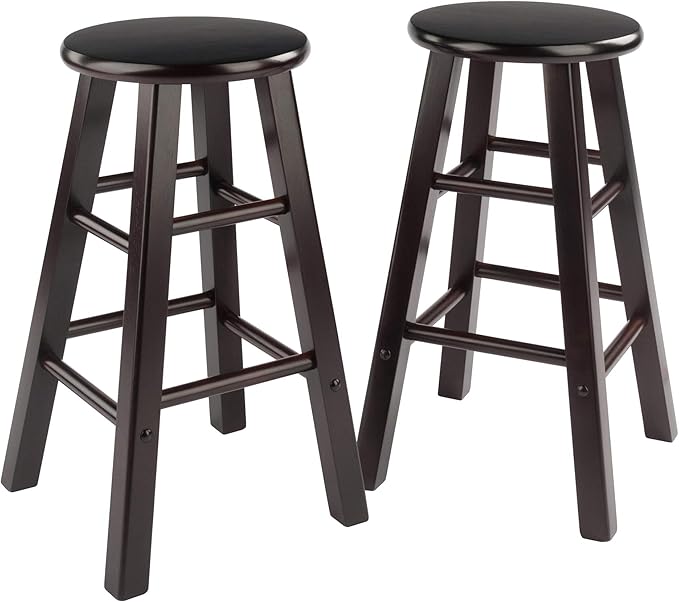 Winsome Element 2-Piece Counter Stool Set, Classic Backless Bar Chairs by Winsome