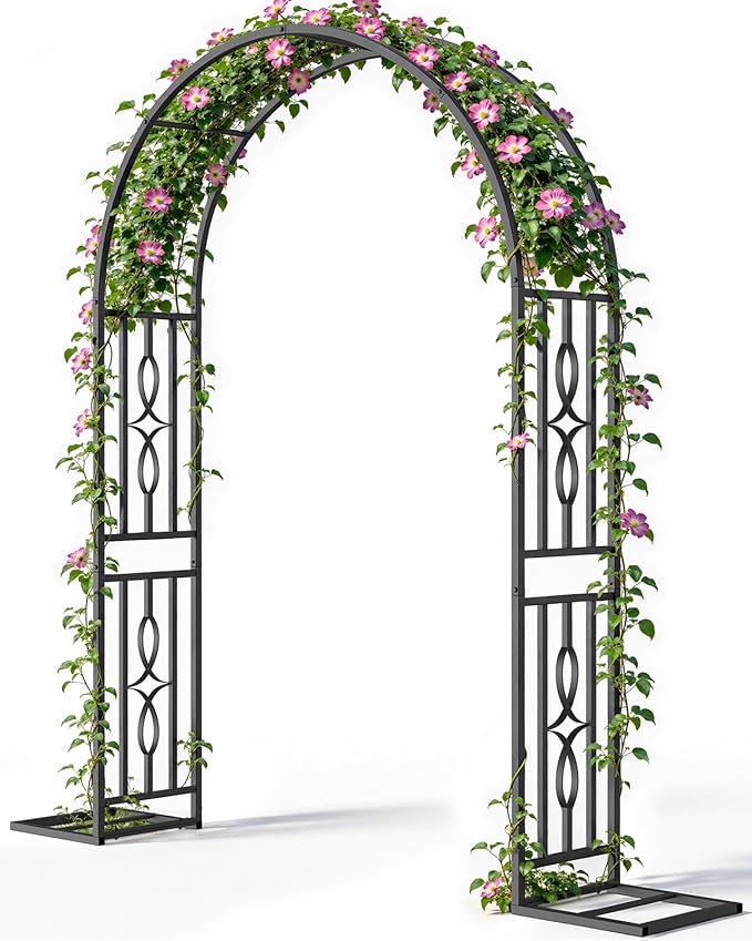 Metal Garden Arch, Heavy Duty Garden Trellis by VOXOR