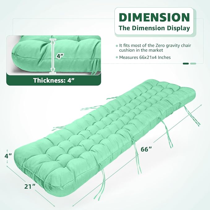 Patio Lounge Chair Cushion, Waterproof Zero Gravity Chair Cushions - Image 2