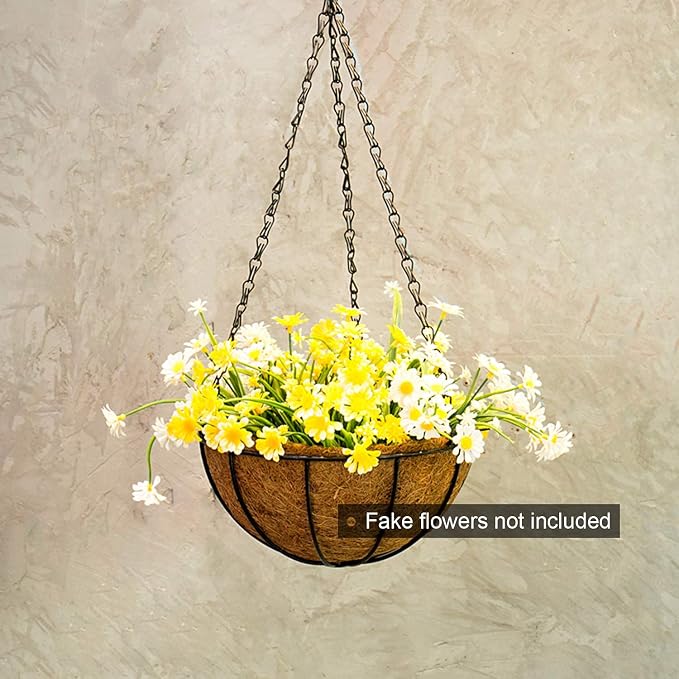 Tosnail 3 Pack 10" Metal Hanging Flower Pots Hanging Planters Plant Basket - Image 6