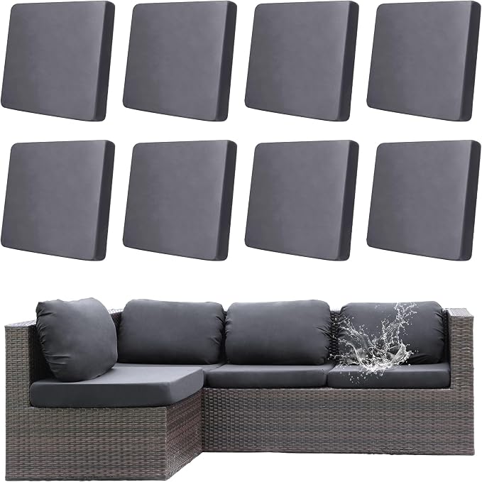 8Pcs Outdoor Cushion Covers, Patio Cushion Covers, Stretch Elastic Slipcovers by dreahoteztil