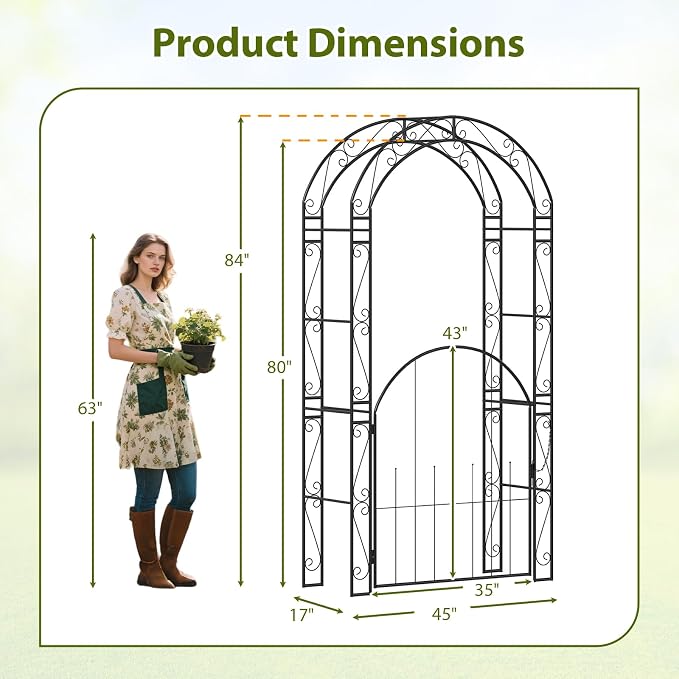HAPPYGRILL 84" Garden Arbor - Image 8