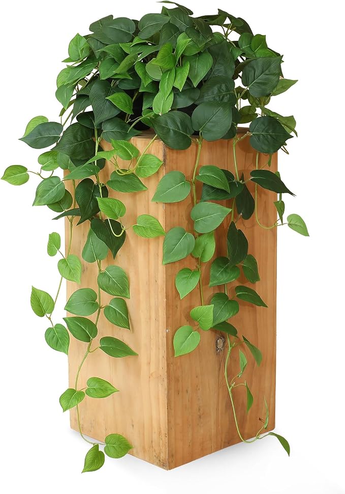alyptus Fake Pothos Hanging Plants – 33" Set of 2 Faux Ivy Vines - Image 2
