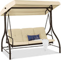 Best Choice Products 3-Seat Outdoor Large Converting Canopy Swing Glider by BestChoiceProducts