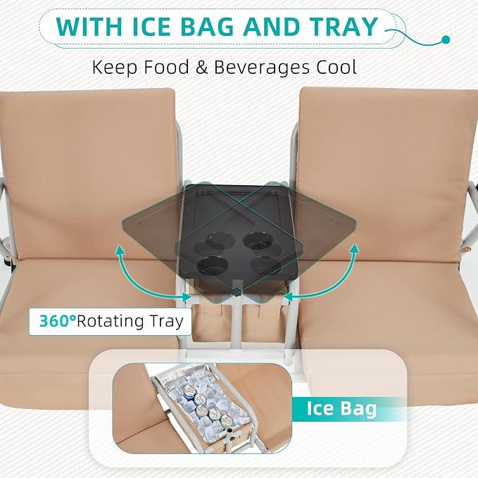 HOMREST 2 Seat Outdoor Porch Swing, Patio Swing - Image 5