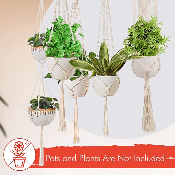 feedee Macrame Plant Hangers for Plants - Image 2