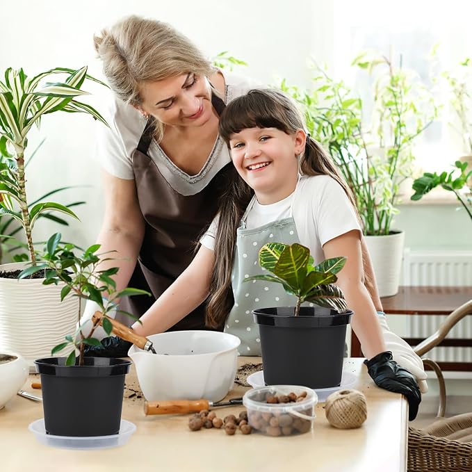 GREANER Plastic Garden Pots, 8 Inch Nursery Pots - Image 7